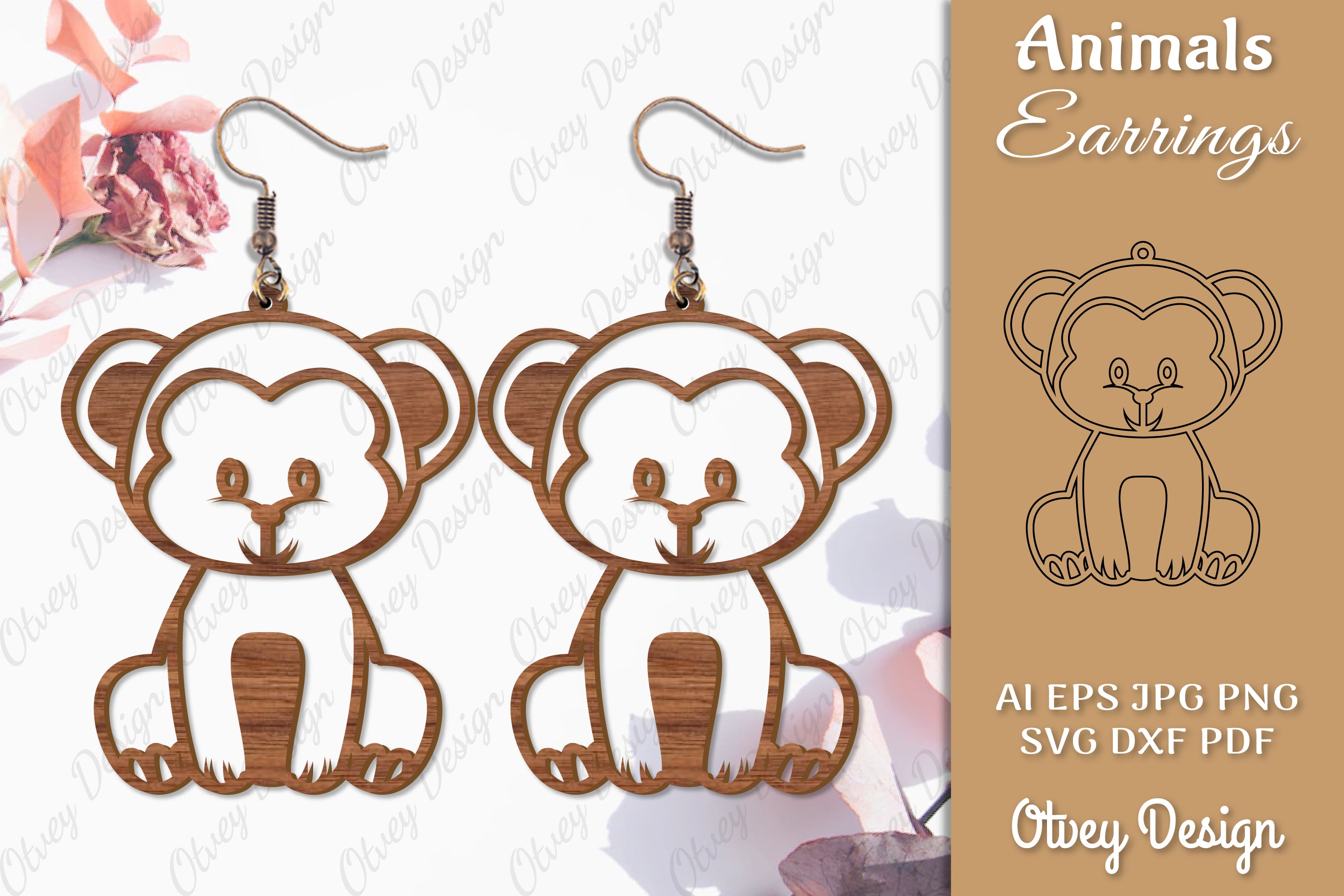 Animal Earrings SVG Bundle 10 - CraftNest - Digital Crafting and Art