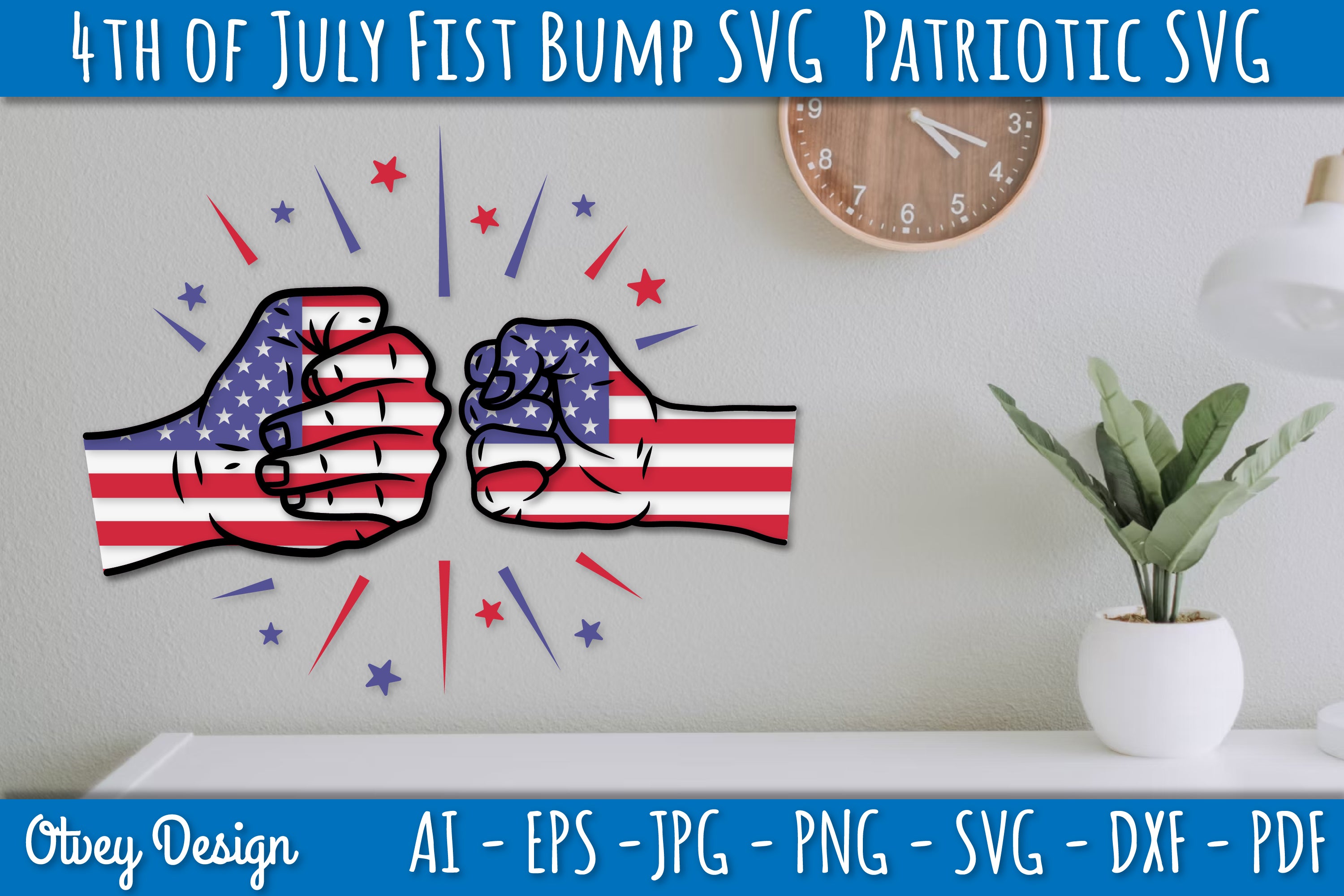4th of July Patriotic Fist Bump SVG Bundle 1 - CraftNest - Digital Crafting and Art