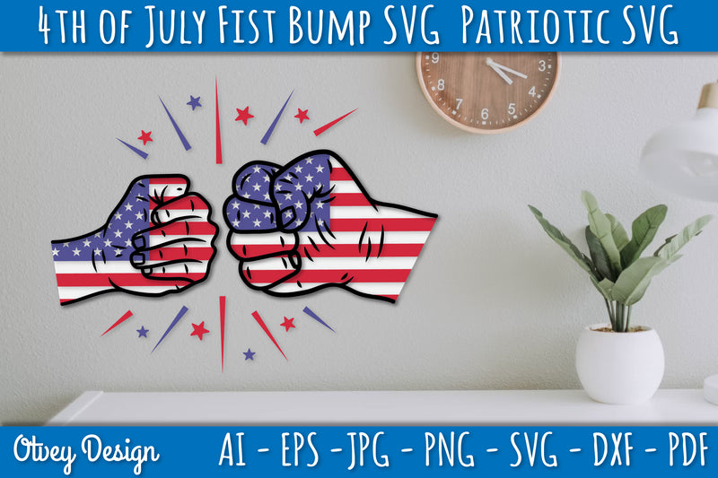 4th of July Patriotic Fist Bump SVG Bundle 6 - CraftNest - Digital Crafting and Art