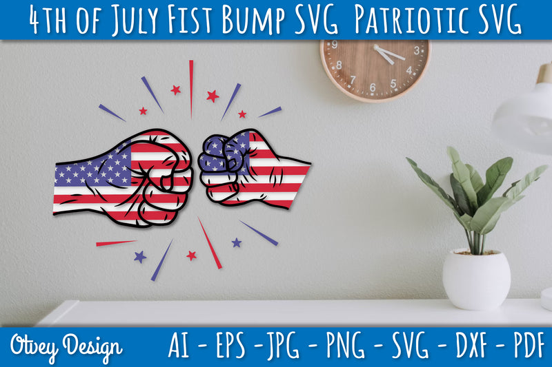 4th of July Patriotic Fist Bump SVG Bundle 3 - CraftNest - Digital Crafting and Art