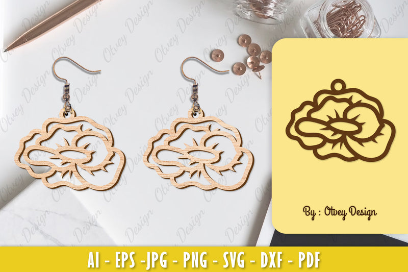 Flower Earring Laser Cut SVG Bundle 75 - CraftNest - Digital Crafting and Art