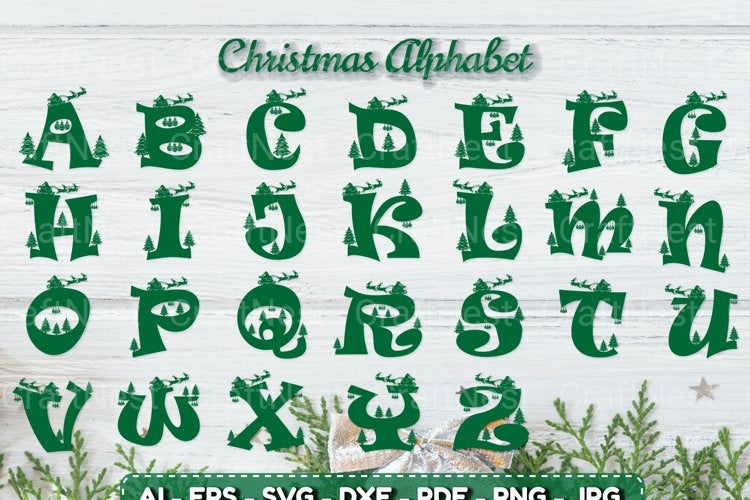 Alphabet Christmas Scene SVG