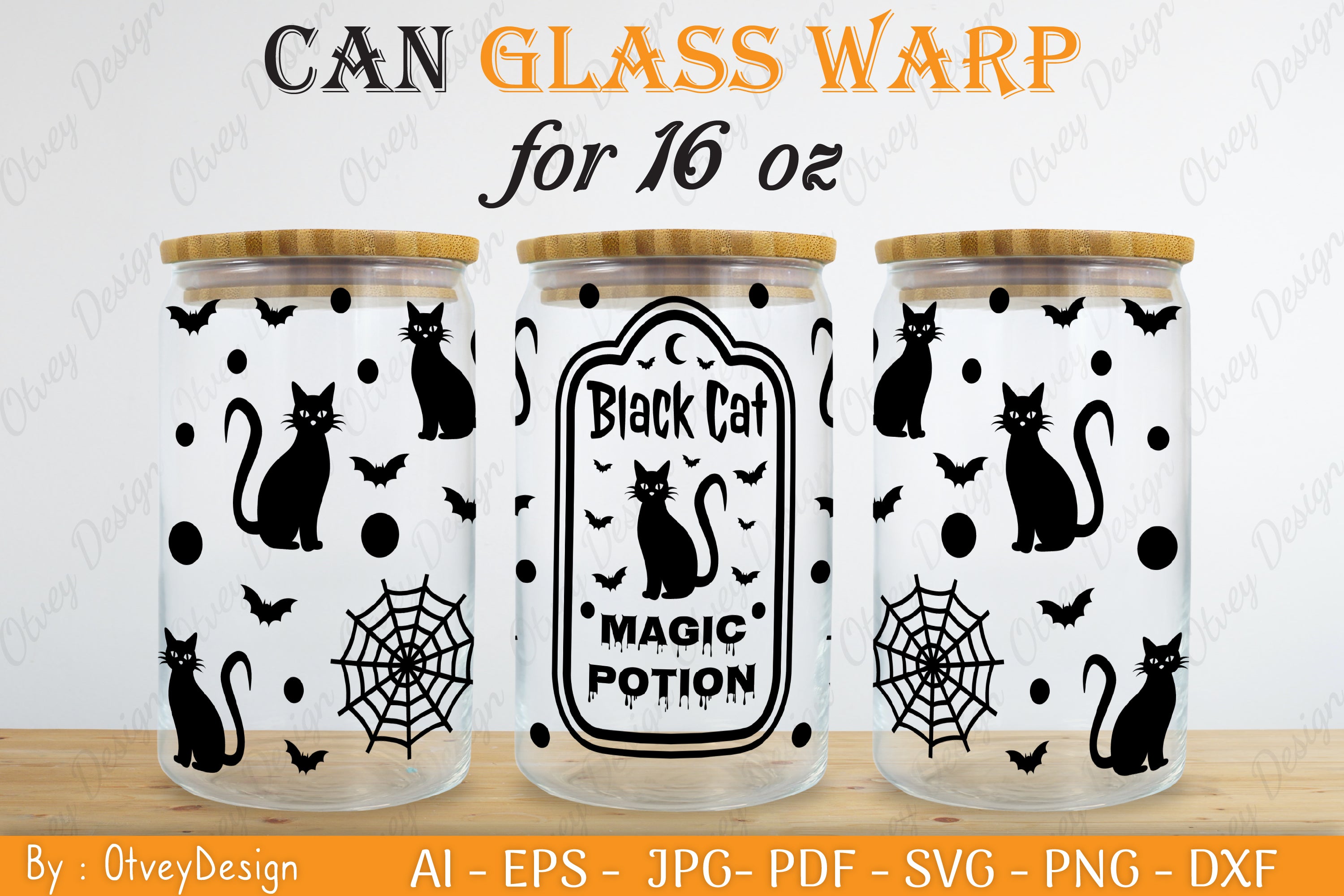 Halloween 16 oz Can Glass Wrap SVG Bundle 12 - CraftNest - Digital Crafting and Art