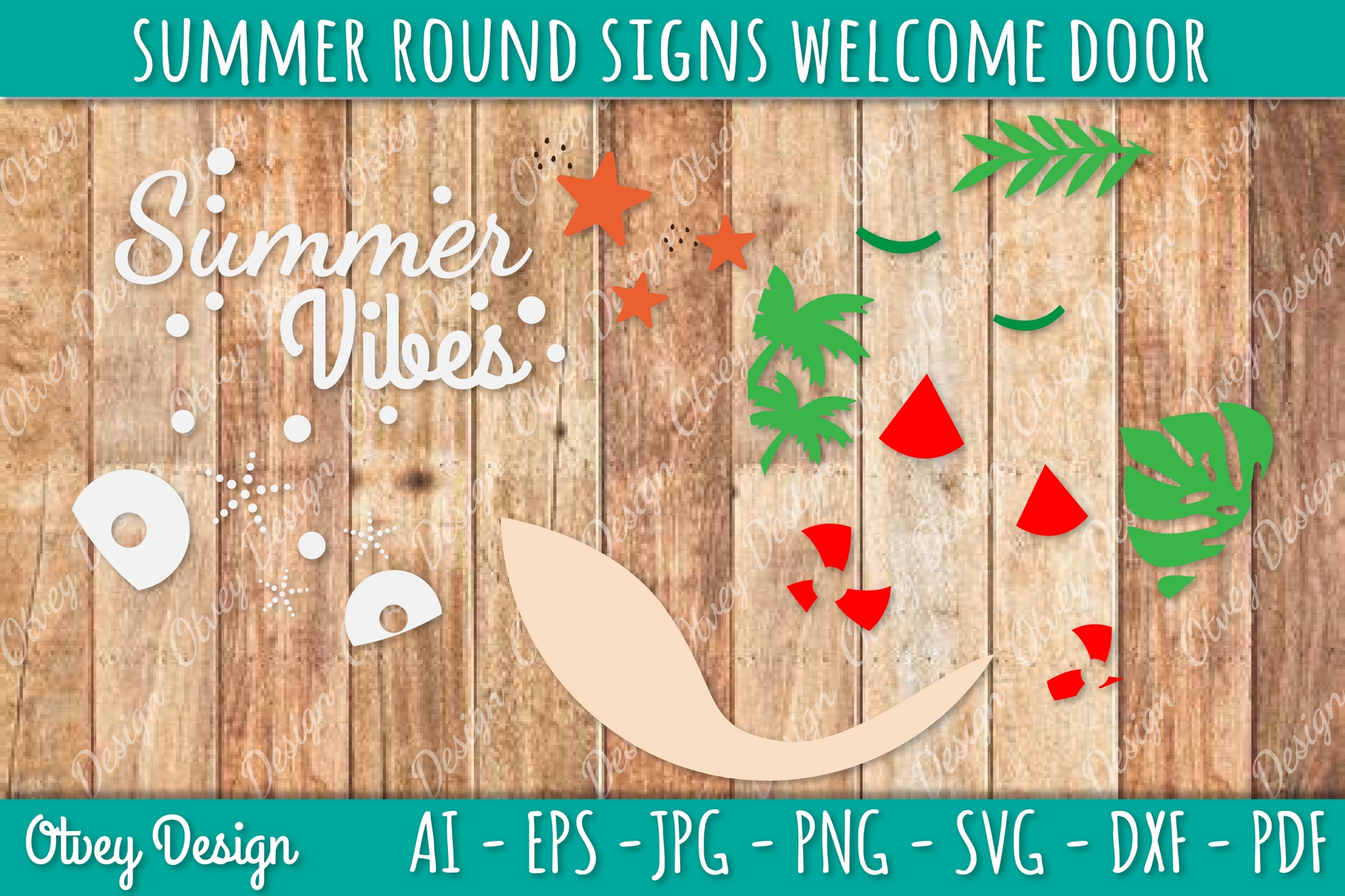 Summer Welcome Door Hangers SVG Bundle 6 - CraftNest - Digital Crafting and Art