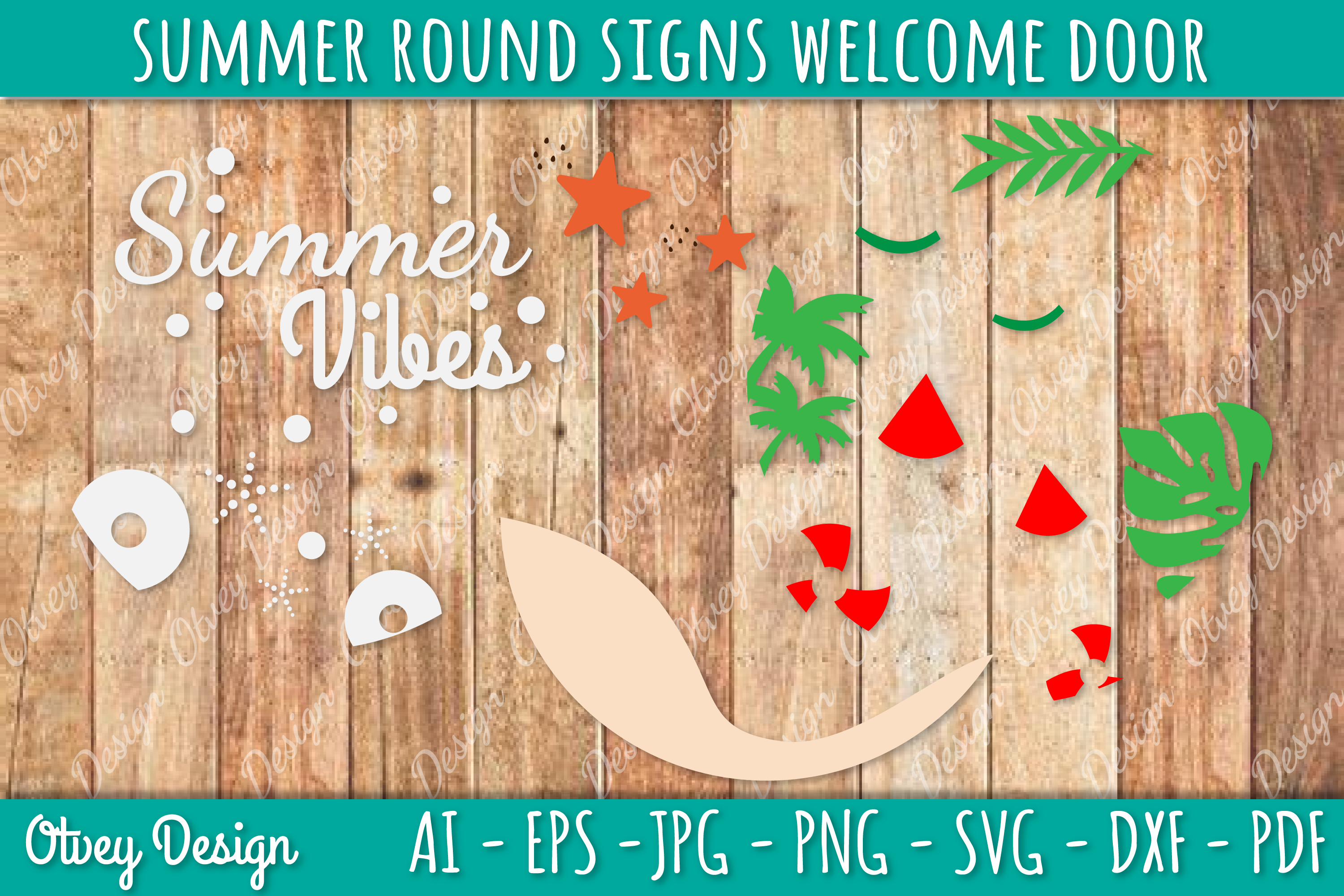 Summer Welcome Door Hangers SVG Bundle 6 - CraftNest - Digital Crafting and Art