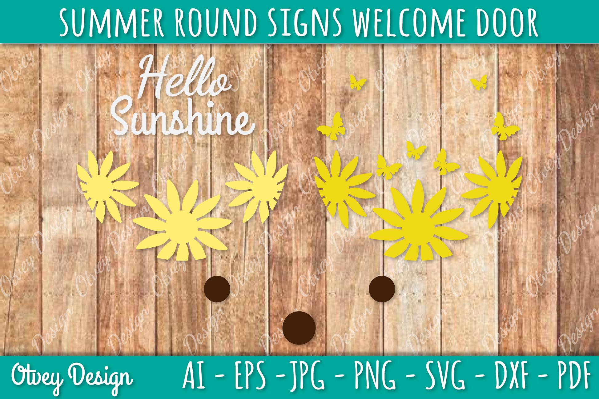 Summer Welcome Door Hangers SVG Bundle 5 - CraftNest - Digital Crafting and Art