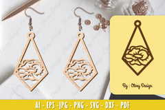 Flower Earring Laser Cut SVG Bundle 95 - CraftNest - Digital Crafting and Art
