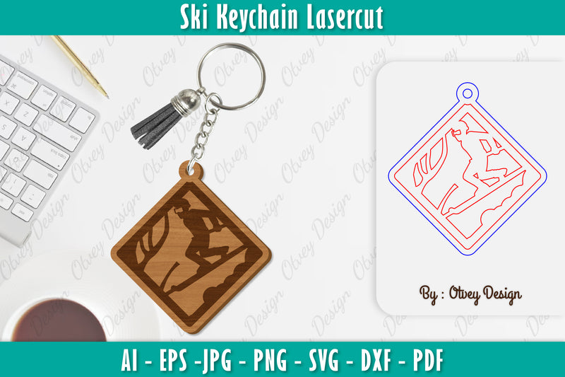 Ski Keychain Lasercut SVG Bundle 19 - CraftNest - Digital Crafting and Art