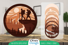 Hiking Couple Layered Lasercut SVG Bundle 4 - CraftNest - Digital Crafting and Art