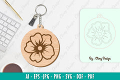 Flower Keychain SVG Bundle 31 - CraftNest - Digital Crafting and Art
