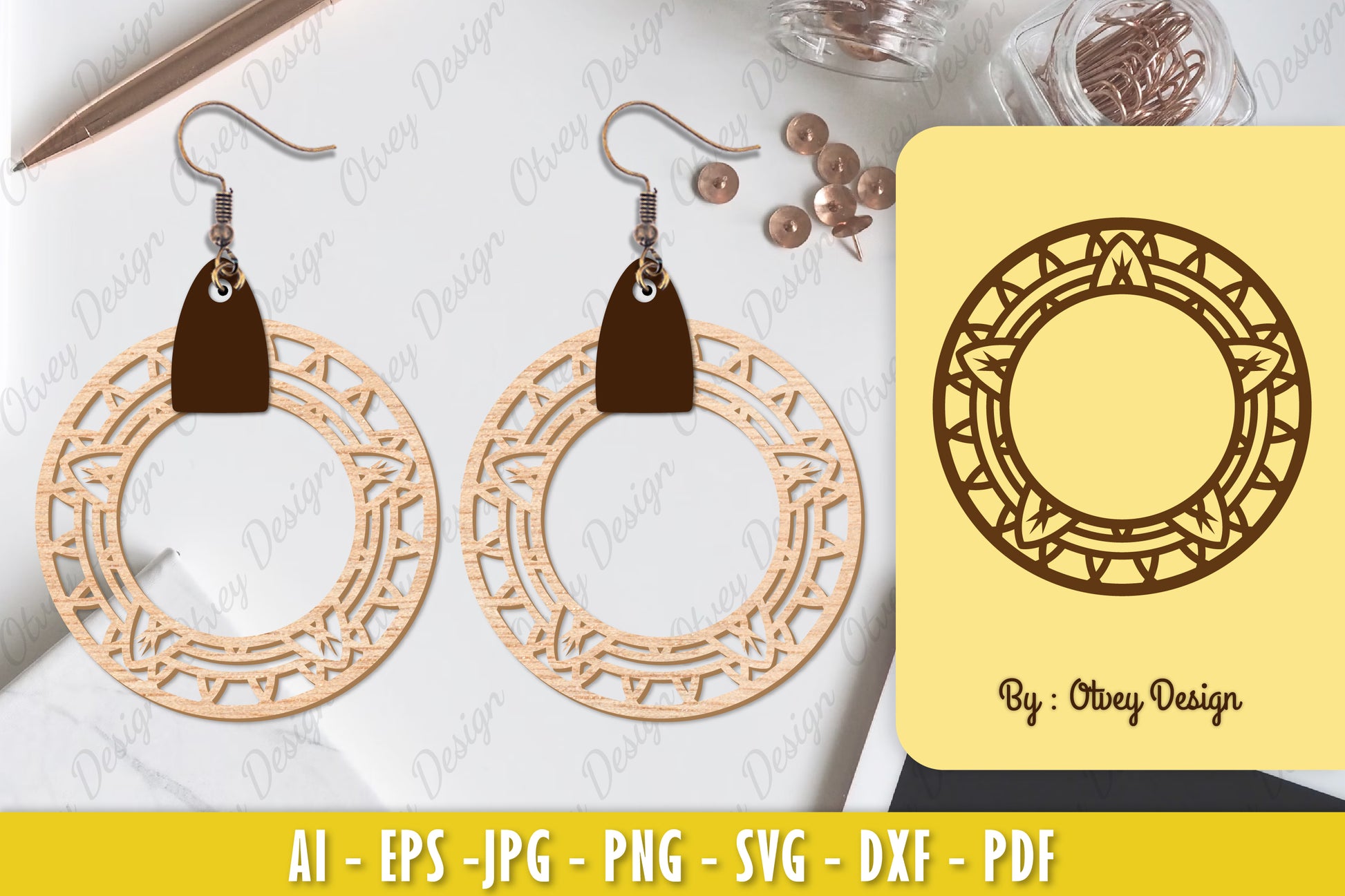 Earrings Mandala SVG Bundle 15 - CraftNest - Digital Crafting and Art