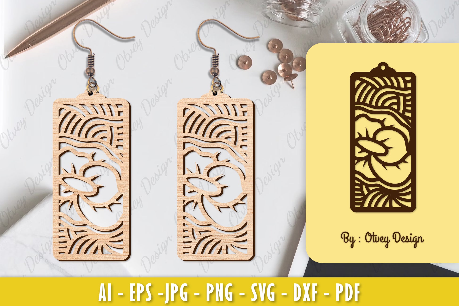 Flower Earring Laser Cut SVG Bundle 105 - CraftNest - Digital Crafting and Art