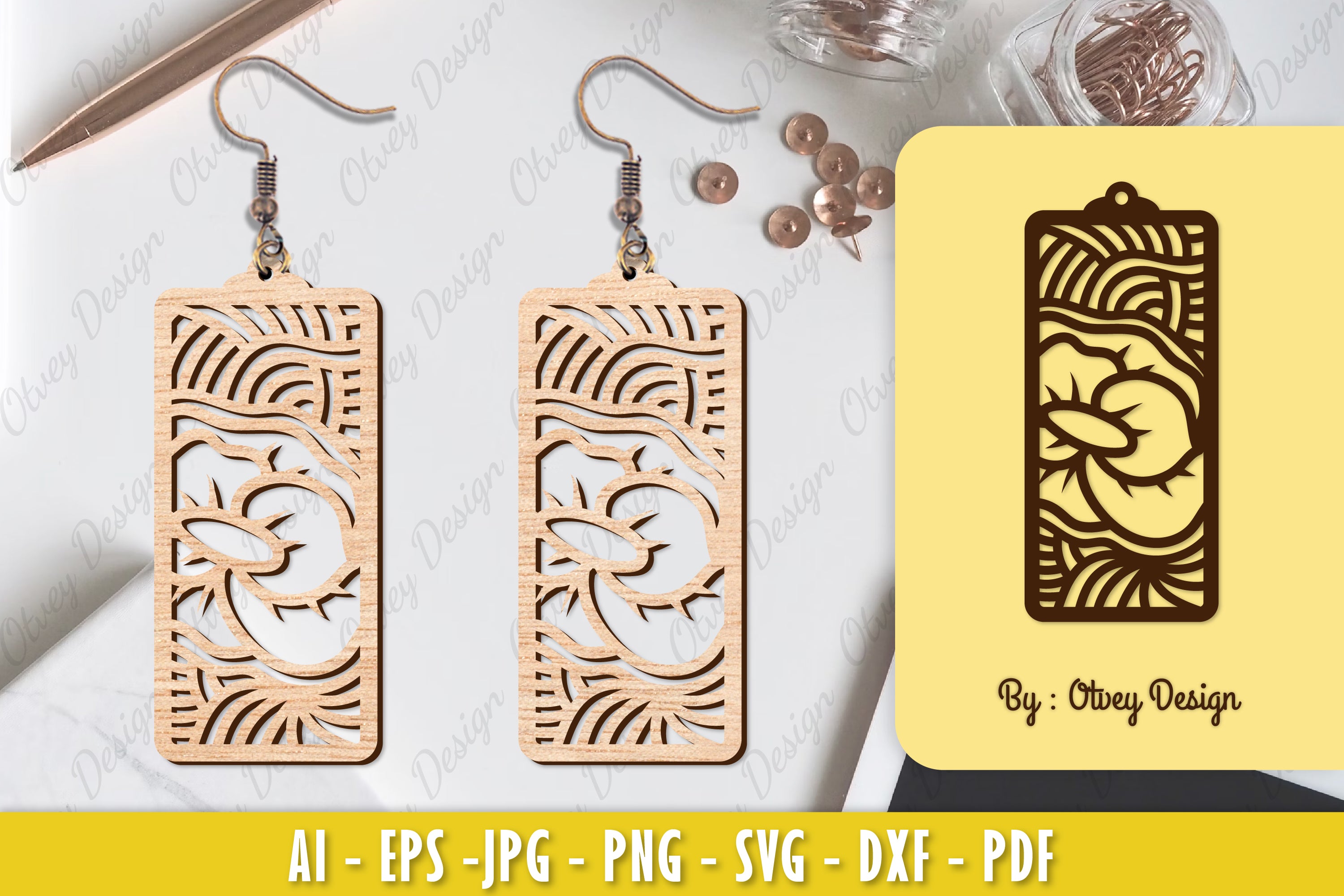 Flower Earring Laser Cut SVG Bundle 105 - CraftNest - Digital Crafting and Art