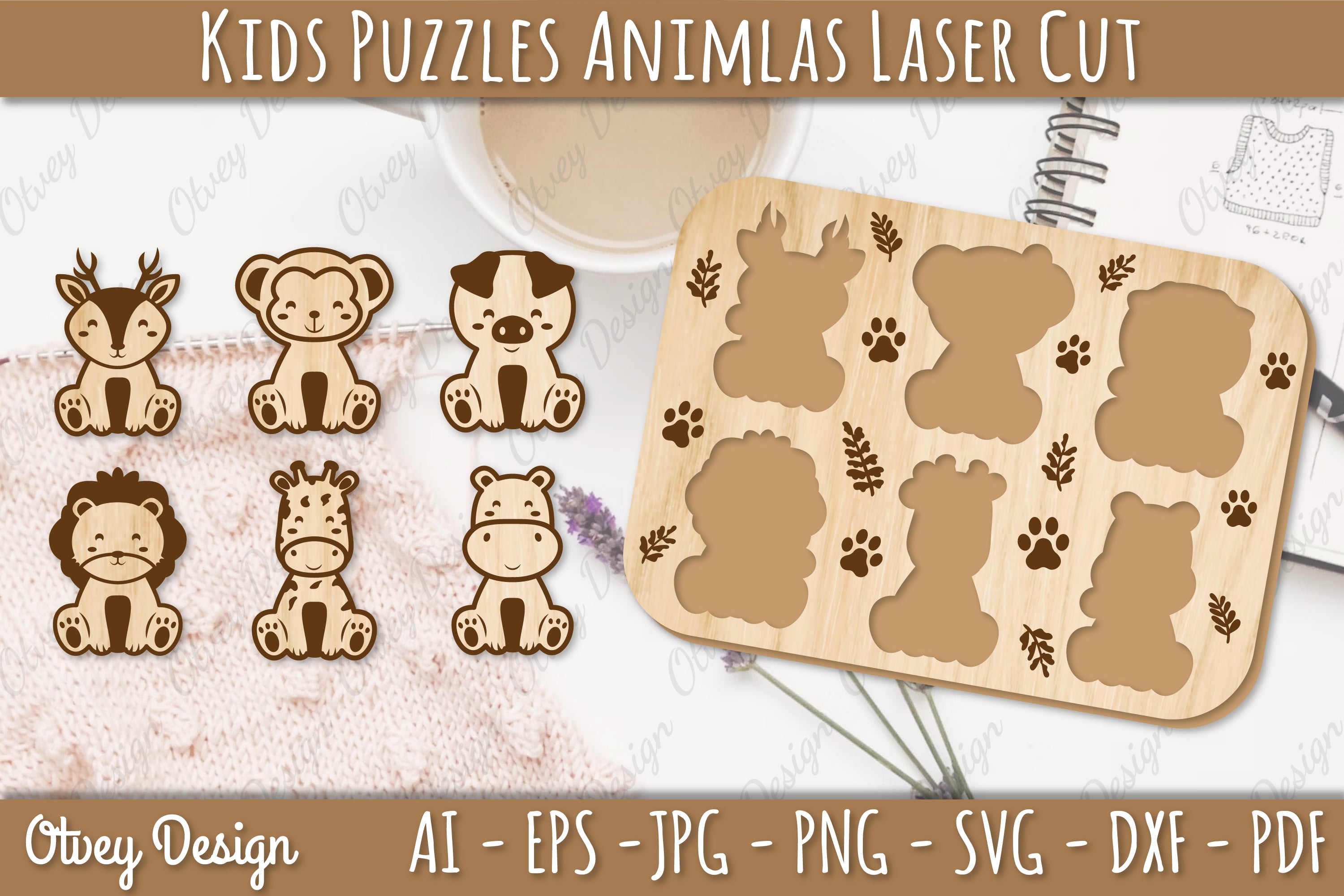 Kids Animal Puzzles SVG Bundle