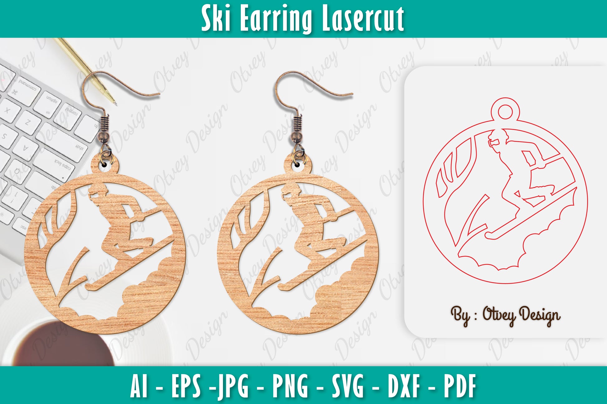 Ski Earring Laser Cut SVG Bundle 4 - CraftNest - Digital Crafting and Art