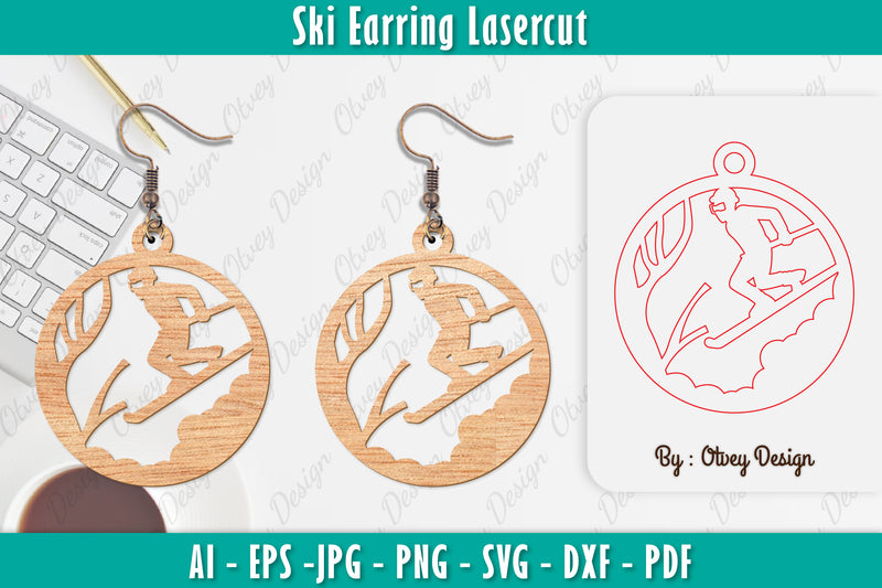Ski Earring Laser Cut SVG Bundle 4 - CraftNest - Digital Crafting and Art