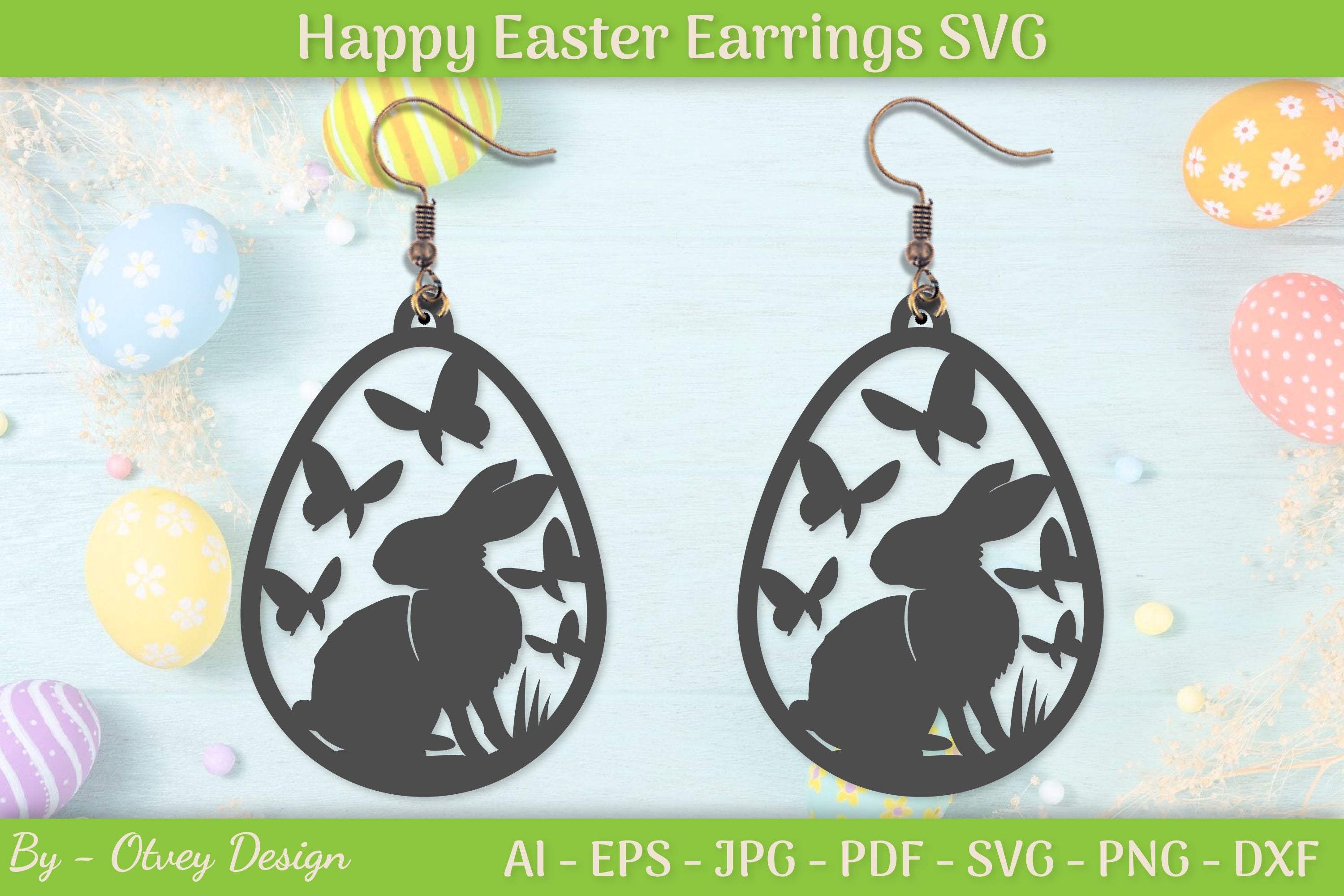 Easter Bunny Earring SVG Bundle 22 - CraftNest - Digital Crafting and Art