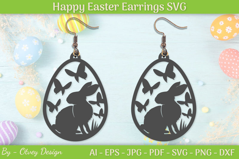 Easter Bunny Earring SVG Bundle 22 - CraftNest - Digital Crafting and Art
