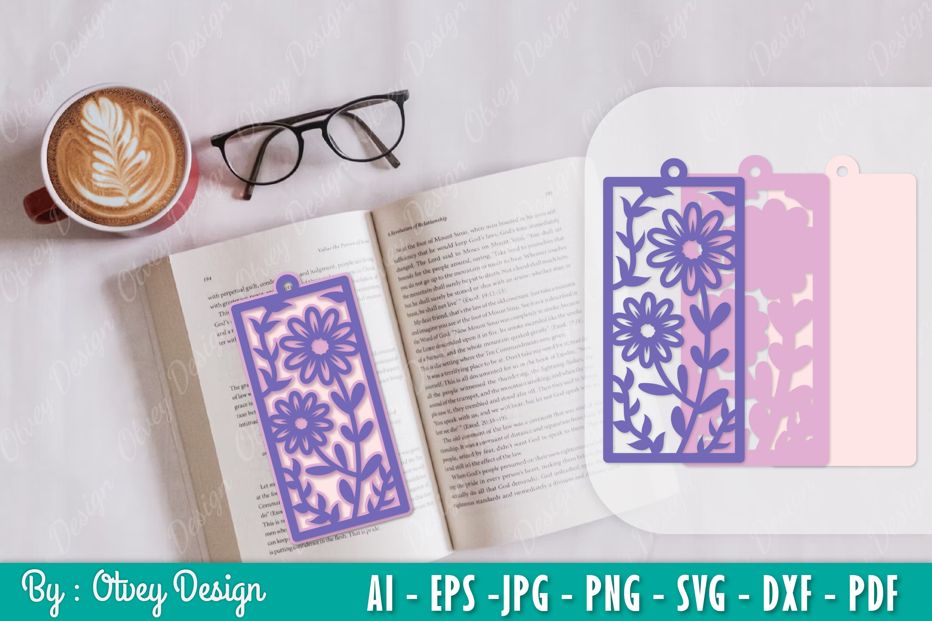 Flowers Bookmark SVG Bundle 7 - CraftNest - Digital Crafting and Art