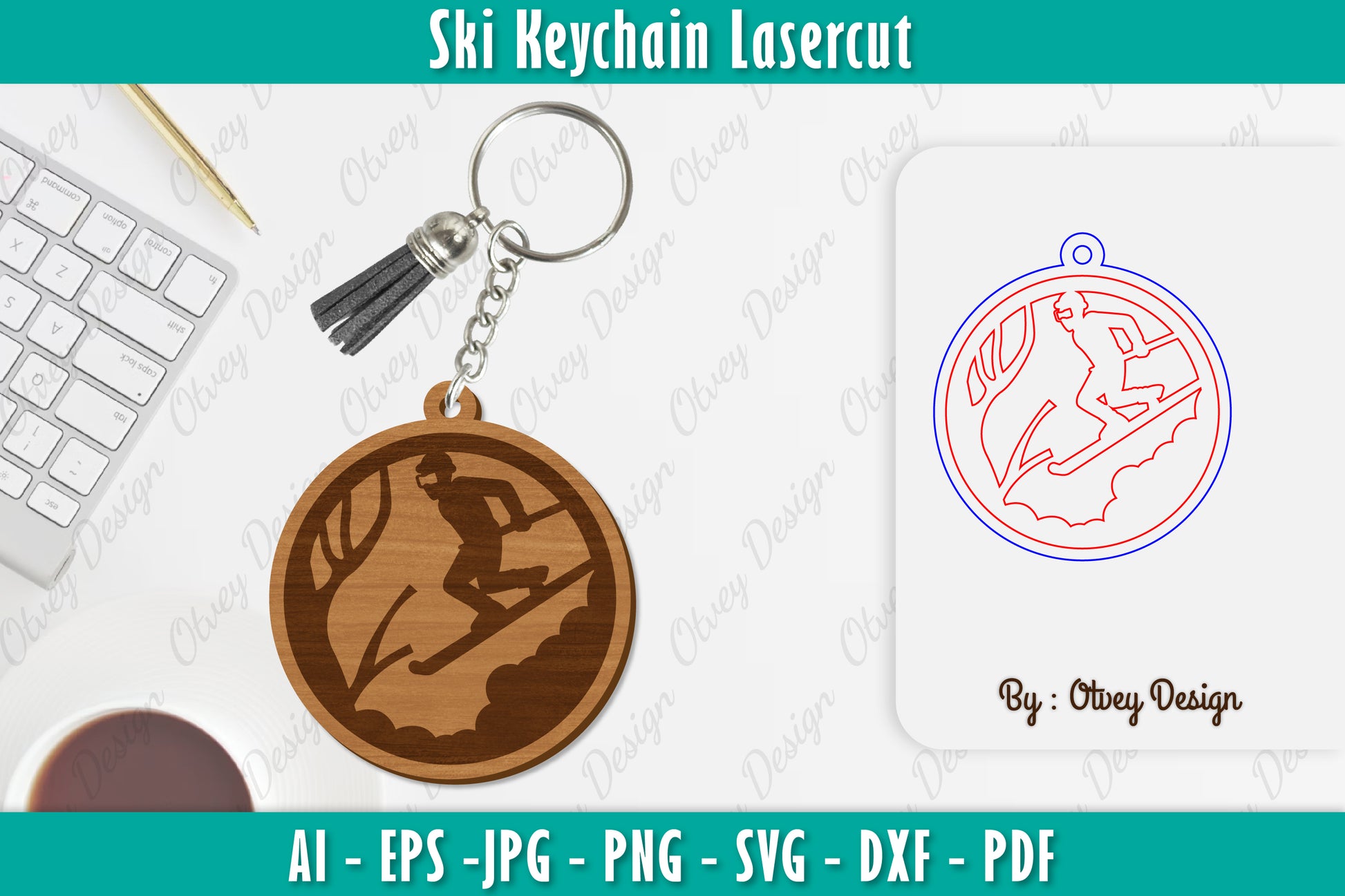 Ski Keychain Lasercut SVG Bundle 4 - CraftNest - Digital Crafting and Art
