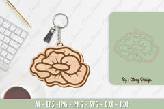 Flower Keychain Laser Cut SVG Bundle 35 - CraftNest - Digital Crafting and Art