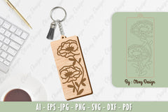 Flower Keychain Laser Cut SVG Bundle 25 - CraftNest - Digital Crafting and Art