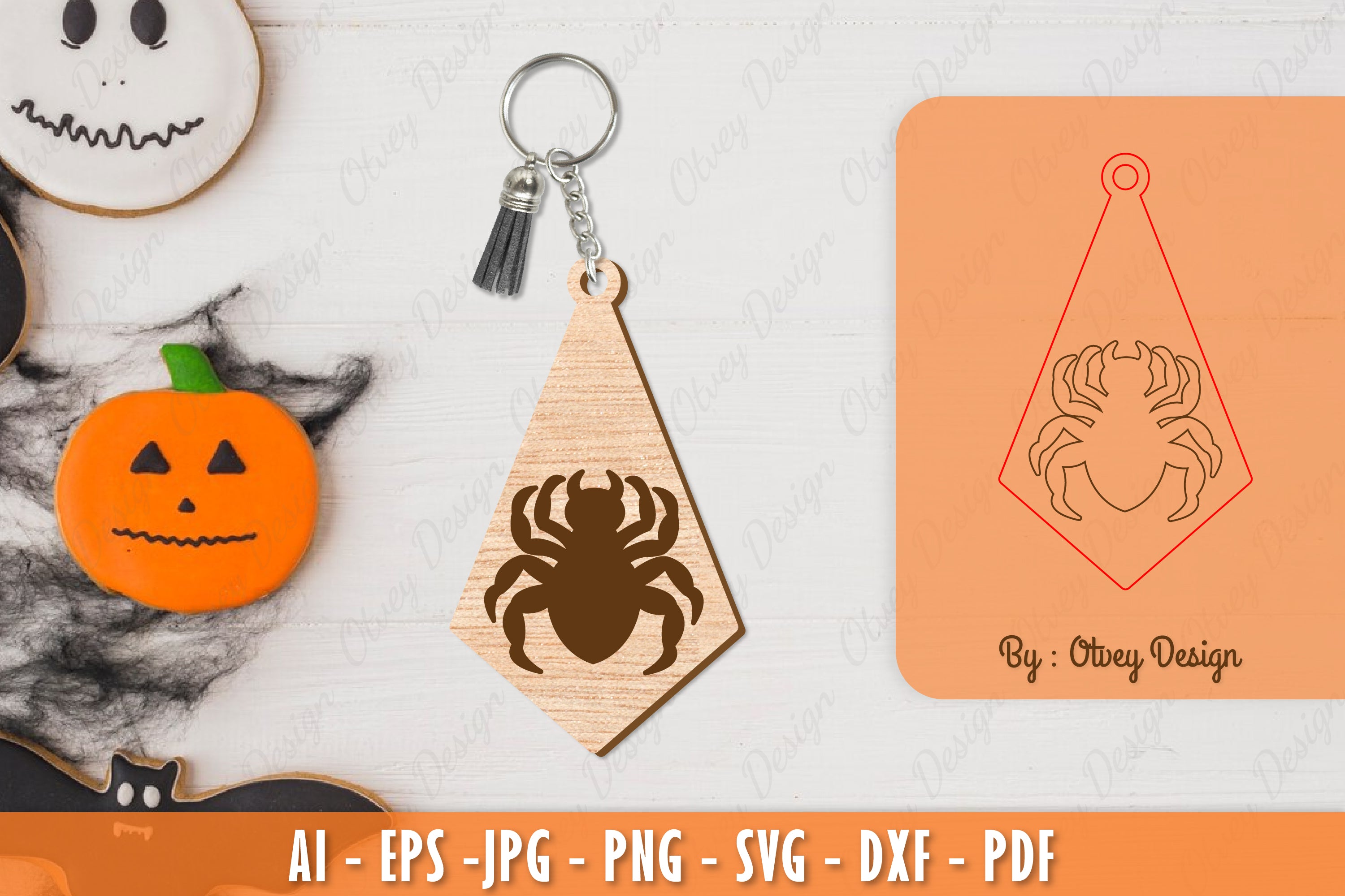 Halloween Keychain Laser Cut SVG Bundle 50 - CraftNest - Digital Crafting and Art