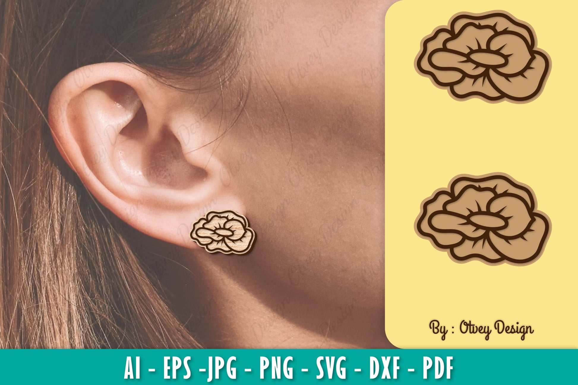 Flower Earring Laser Cut SVG Bundle 135 - CraftNest - Digital Crafting and Art