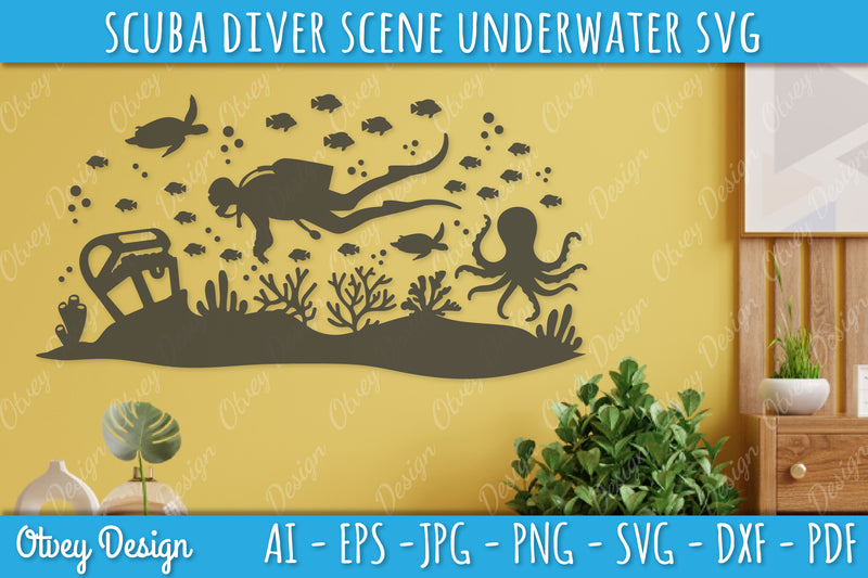 Scuba Diver Underwater World SVG Bundle 5 - CraftNest - Digital Crafting and Art