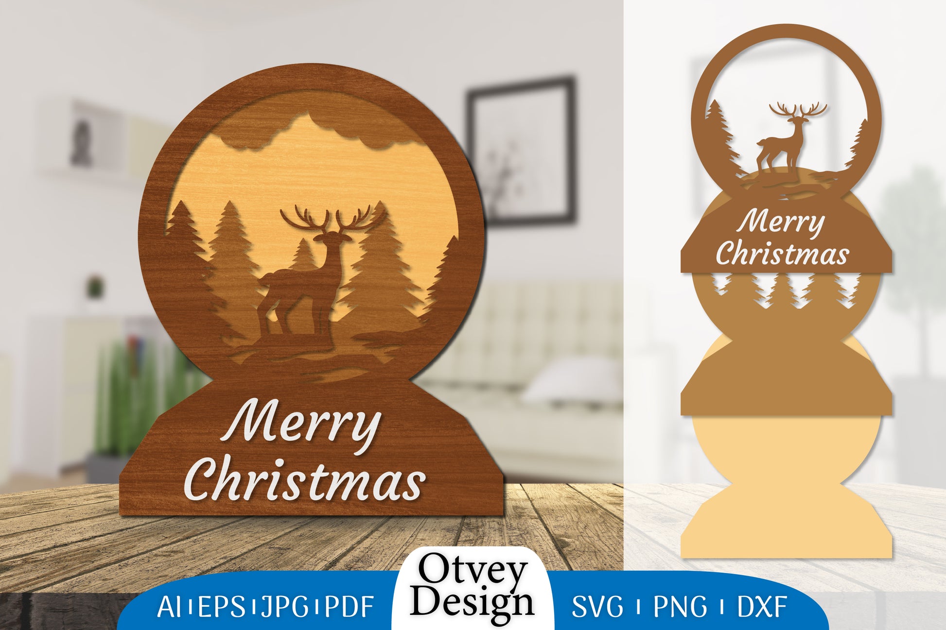 Christmas Deer Lasercut SVG Bundle 4 - CraftNest - Digital Crafting and Art
