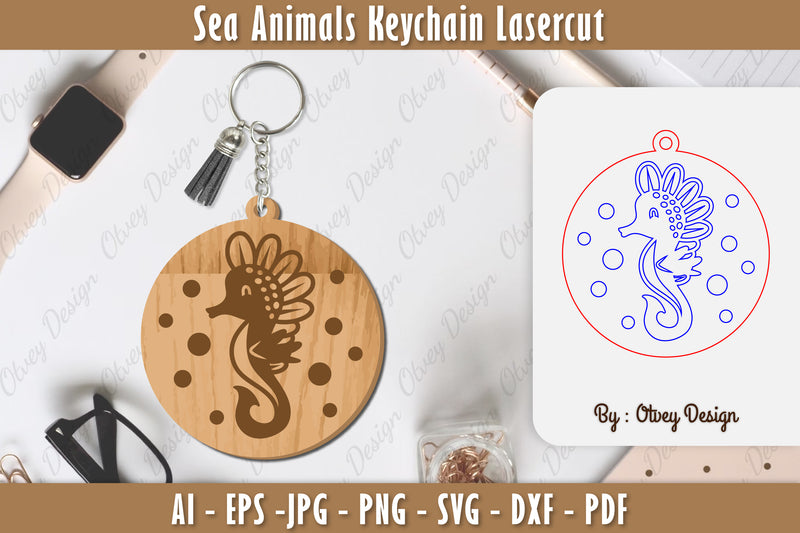 Keychain Sea Animals Laser Cut SVG Bundle 19 - CraftNest - Digital Crafting and Art