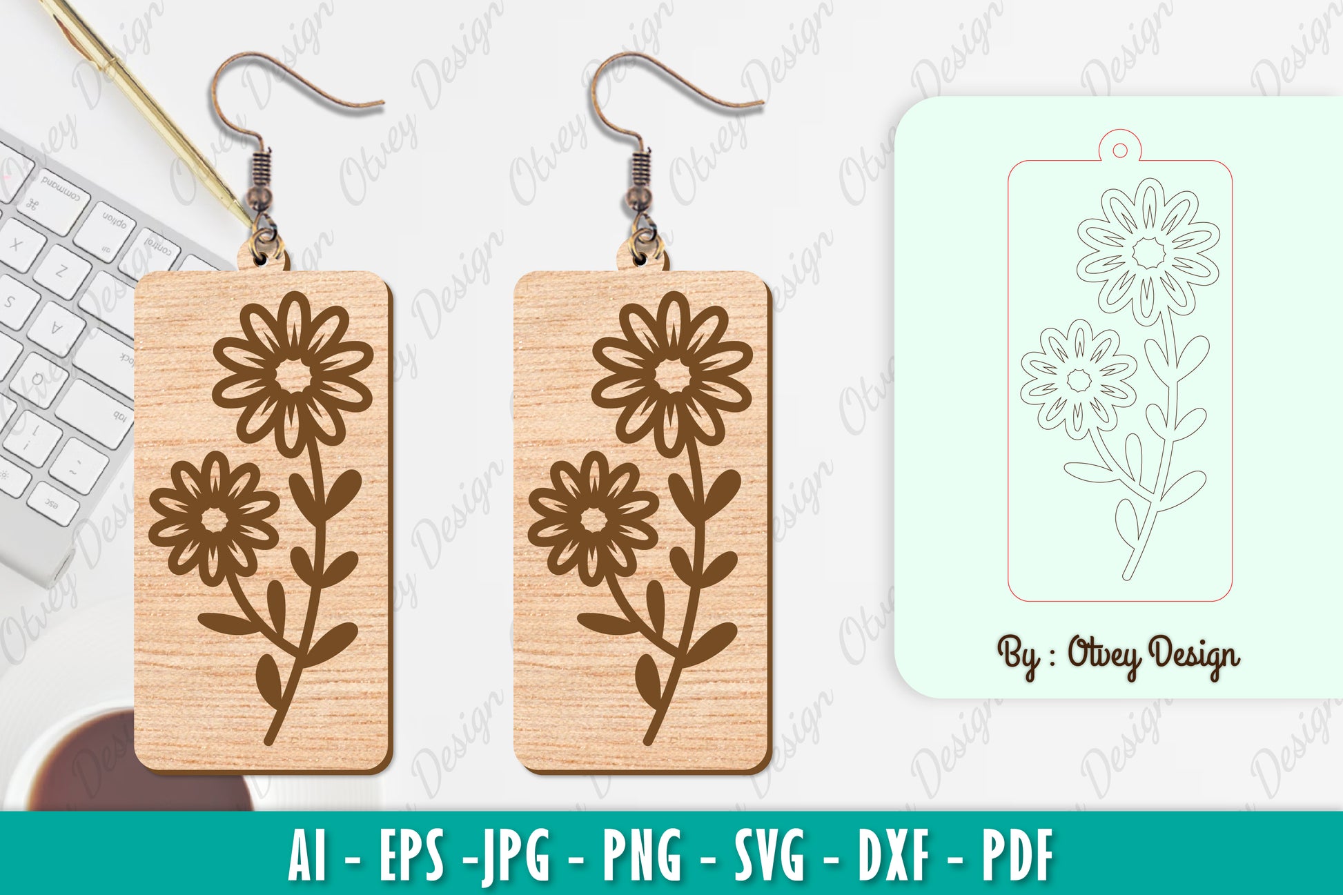Flower Earring SVG Bundle 31 - CraftNest - Digital Crafting and Art