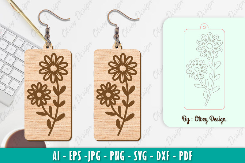 Flower Earring SVG Bundle 31 - CraftNest - Digital Crafting and Art