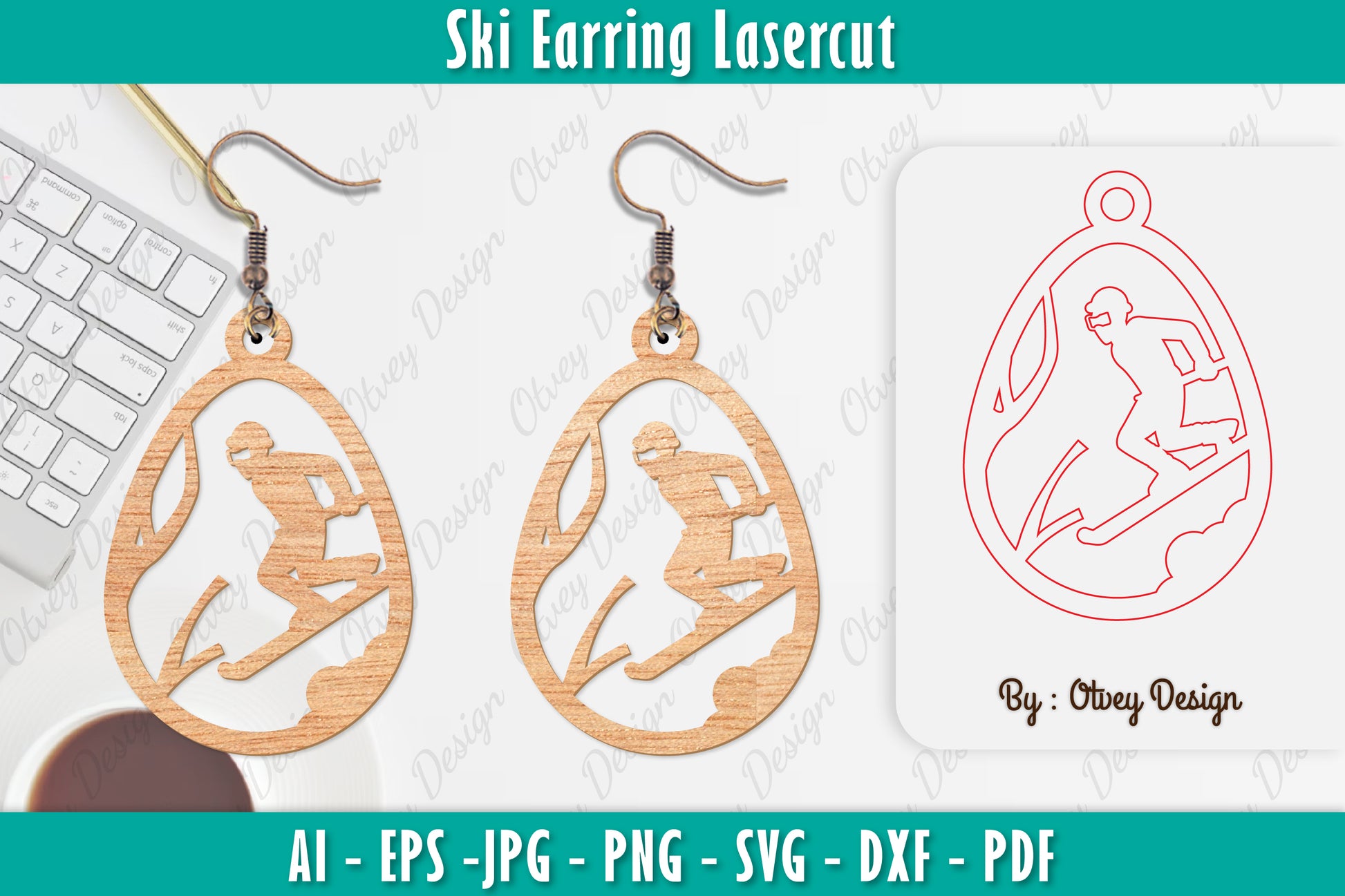 Ski Earring Laser Cut SVG Bundle 12 - CraftNest - Digital Crafting and Art