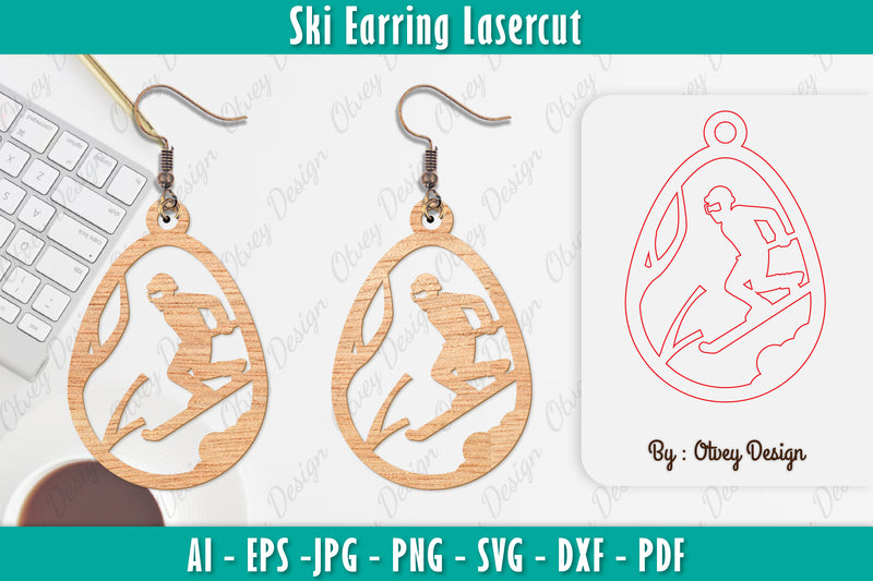 Ski Earring Laser Cut SVG Bundle 12 - CraftNest - Digital Crafting and Art