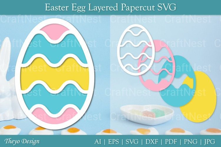 Easter Egg Layered Papercut SVG Bundle