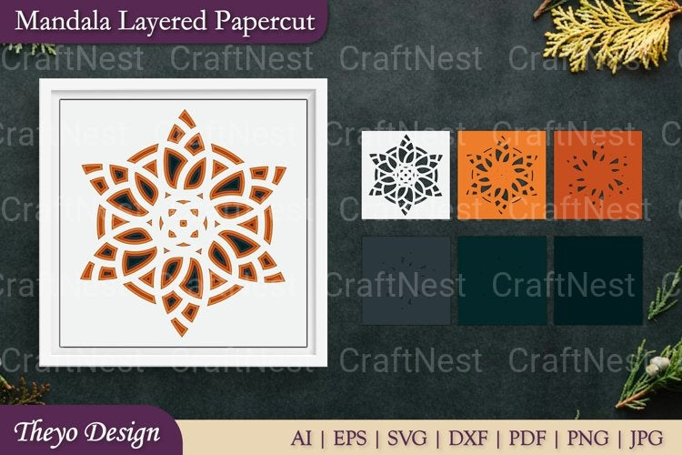 Mandala Layered Papercut SVG Bundle