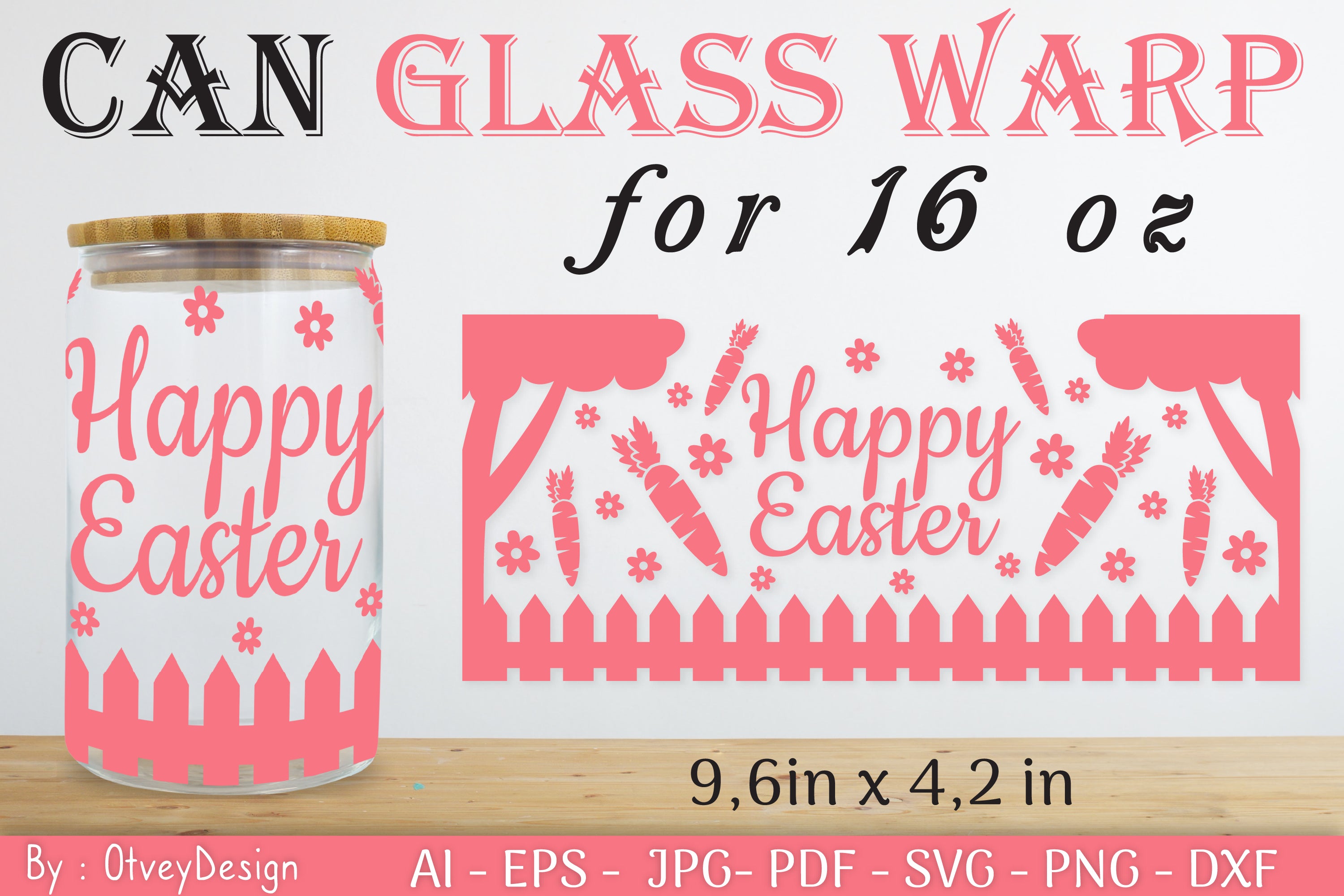 Happy Easter Day 16oz Can Glass Wrap SVG Bundle 7 - CraftNest - Digital Crafting and Art