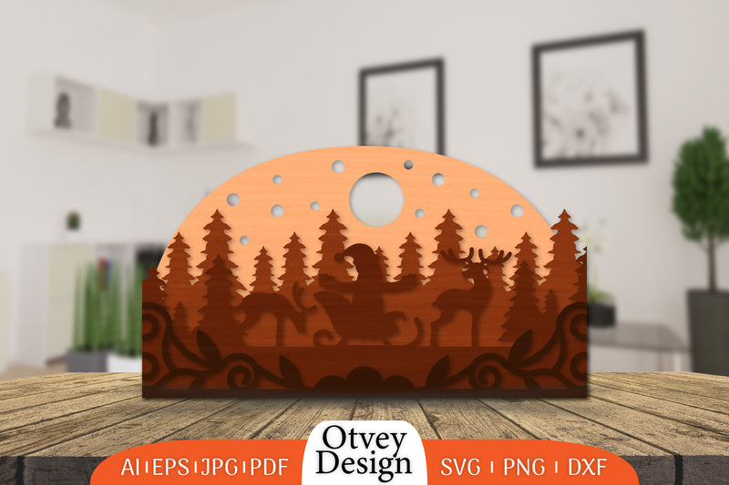 Christmas Santa Sleigh Layered Lasercut SVG Bundle 4 - CraftNest - Digital Crafting and Art