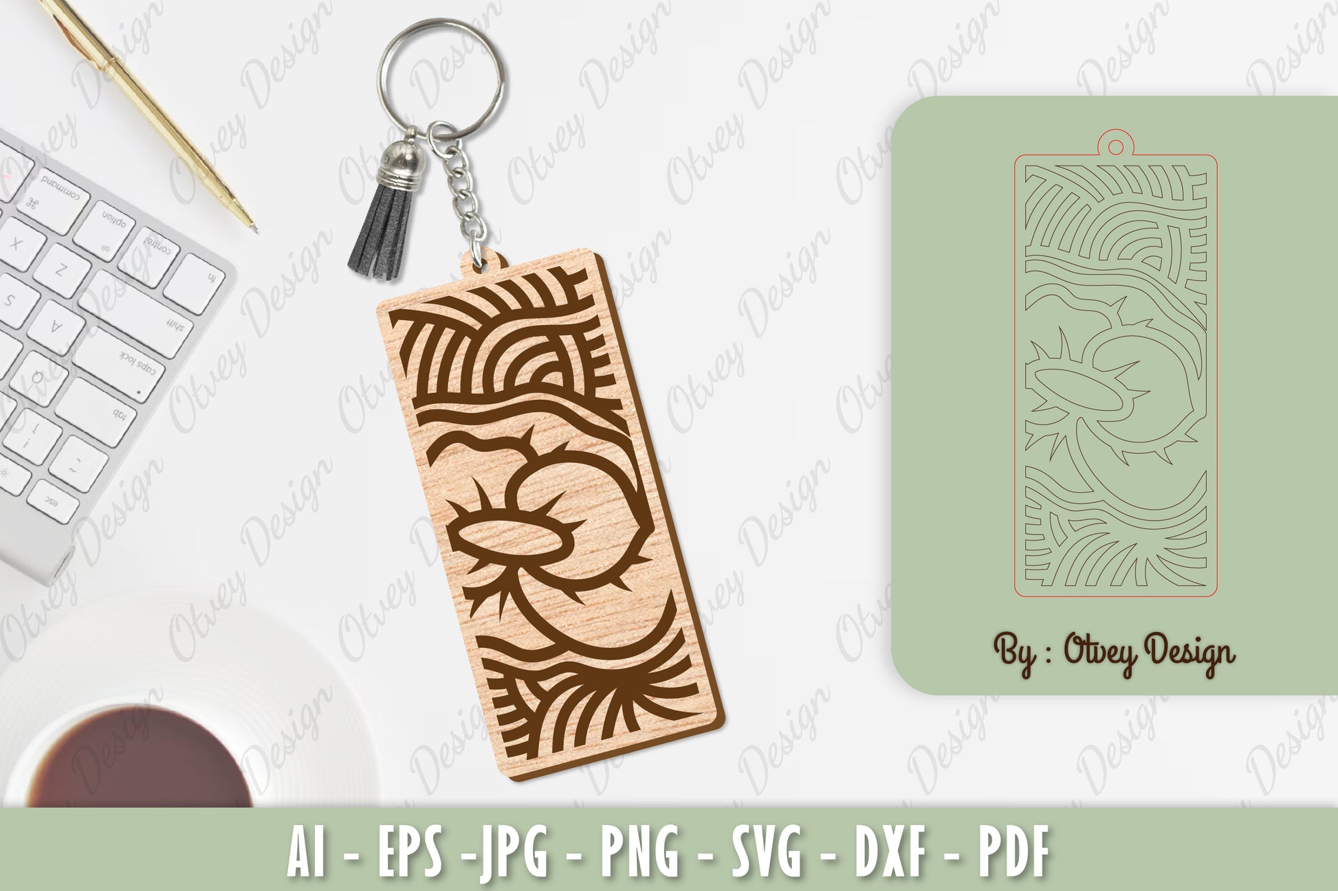 Flower Keychain Laser Cut SVG Bundle 5 - CraftNest - Digital Crafting and Art