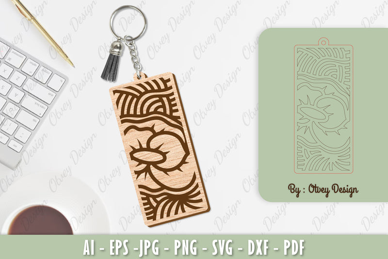 Flower Keychain Laser Cut SVG Bundle 5 - CraftNest - Digital Crafting and Art