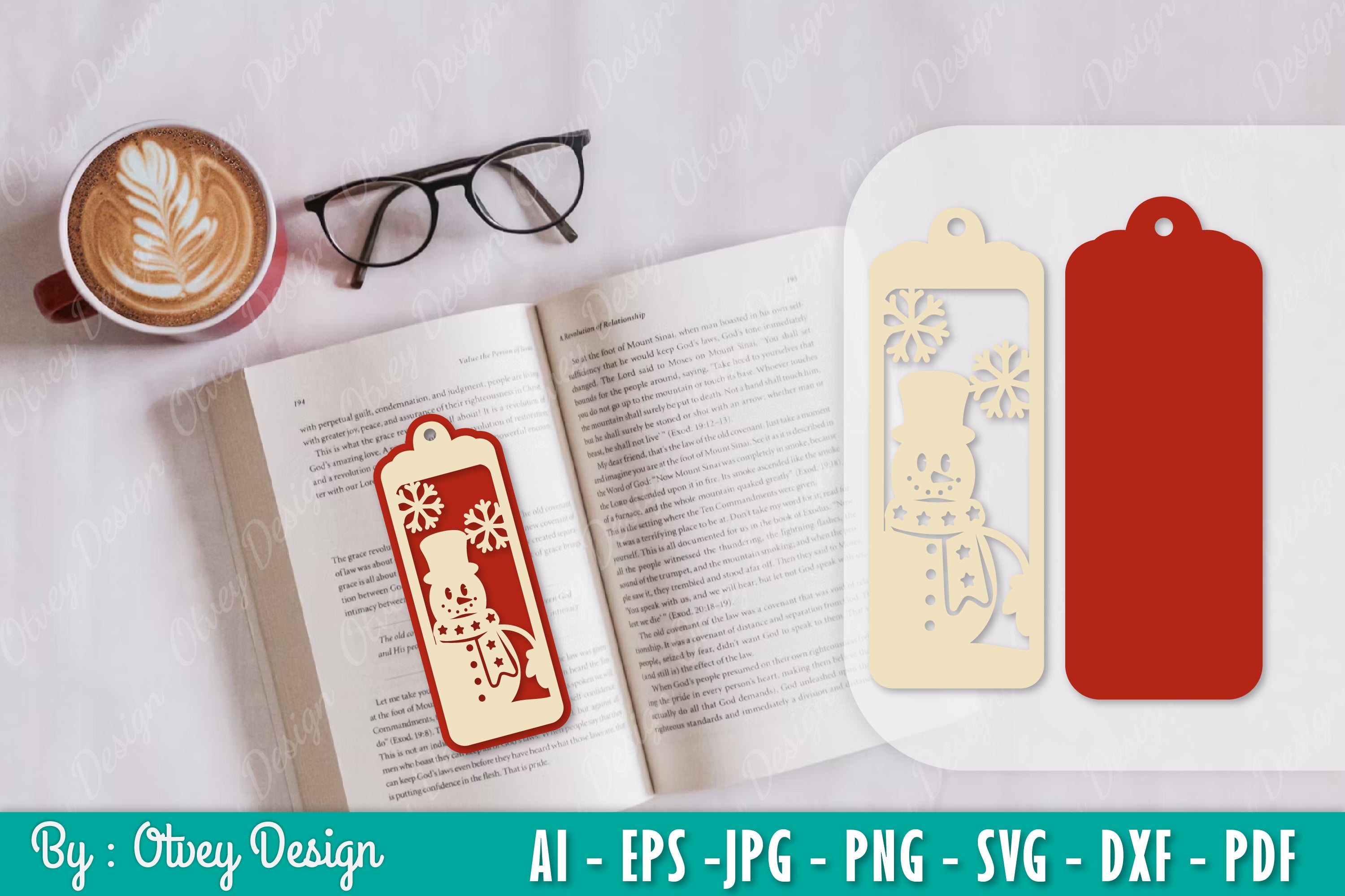 Snowman Bookmark SVG Bundle 5 - CraftNest - Digital Crafting and Art