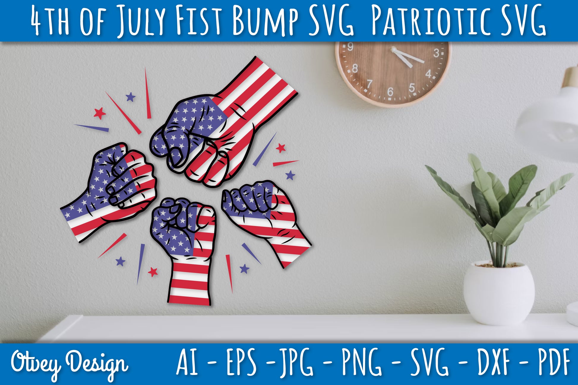 4th of July Patriotic Fist Bump SVG Bundle 8 - CraftNest - Digital Crafting and Art
