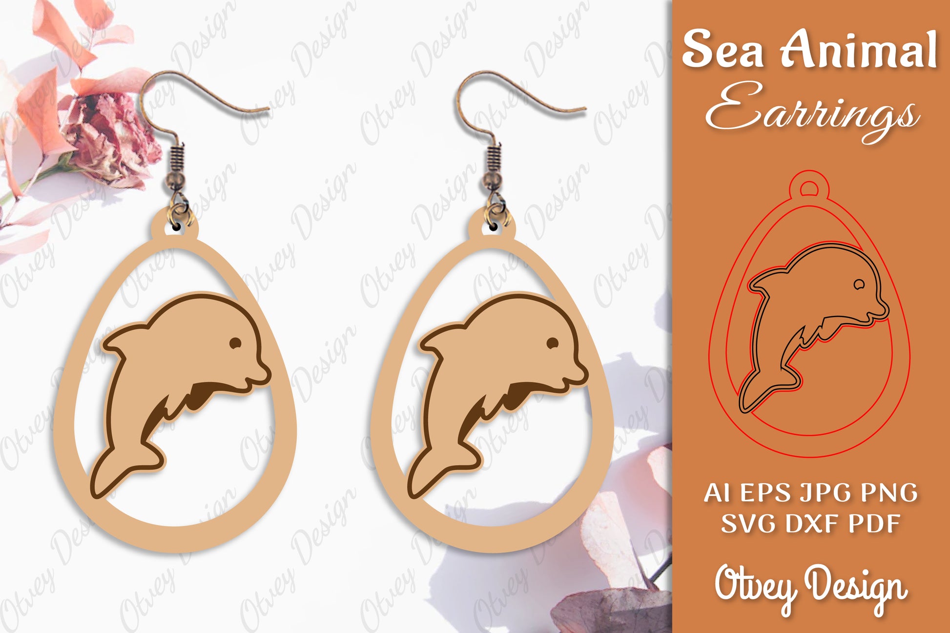 Earring Sea Animal Laser Cut SVG Bundle 5 - CraftNest - Digital Crafting and Art