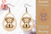 Monkey Animal Earrings Lasercut SVG Bundle