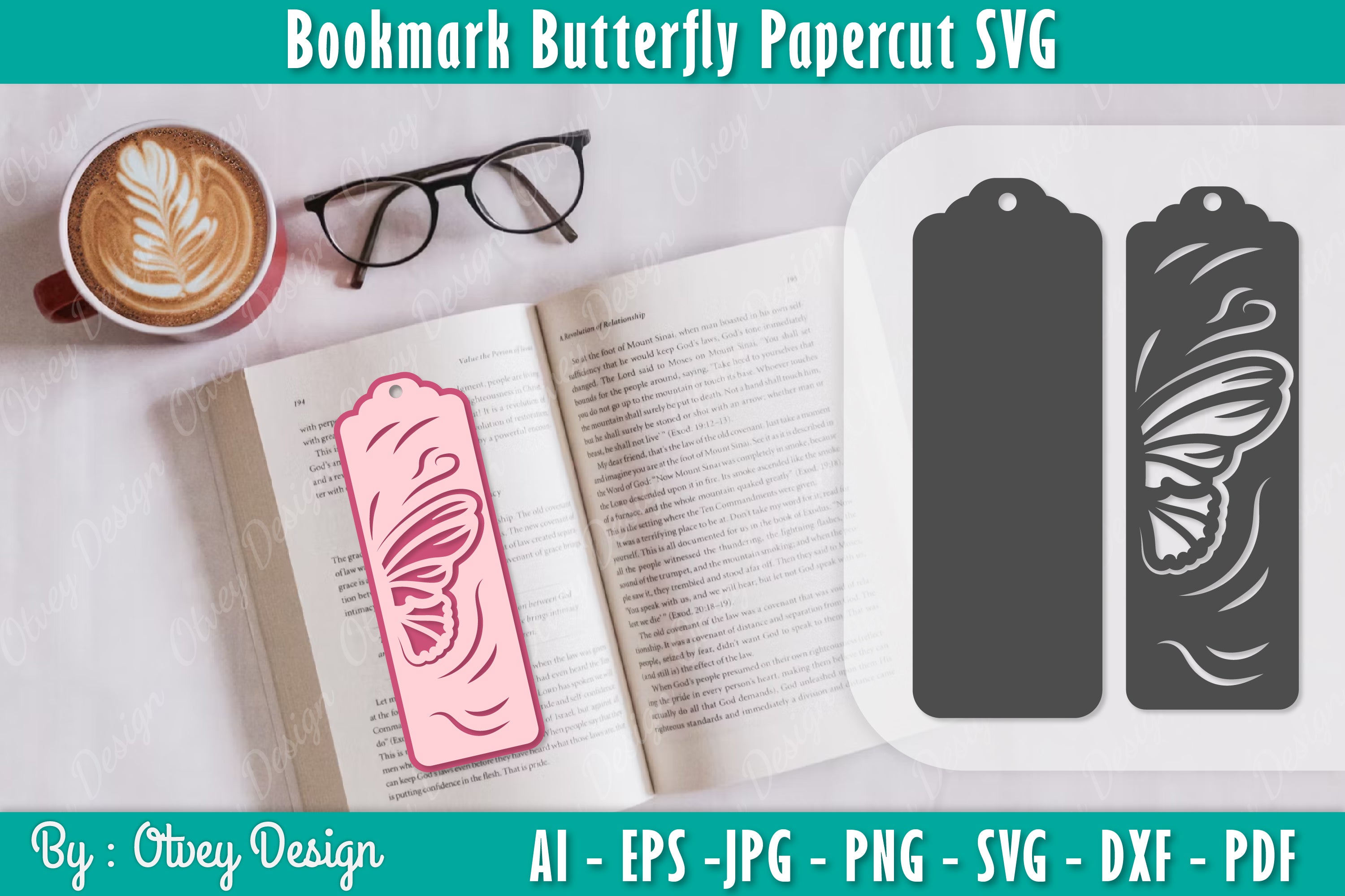 Bookmark Butterfly SVG Bundle 11 - CraftNest - Digital Crafting and Art