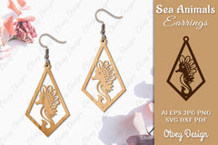 Sea Animals Earrings Laser Cut SVG Bundle 38 - CraftNest - Digital Crafting and Art