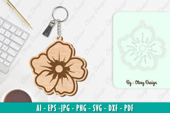 Flower Keychain SVG Bundle 19 - CraftNest - Digital Crafting and Art