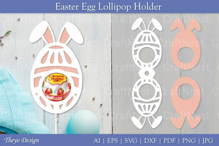 Easter Egg Lollipop Holder SVG