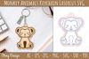 Monkey Animal Keychain Laser Cut SVG Bundle